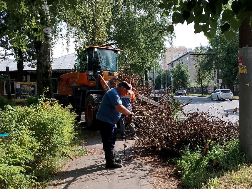 В Иванове ежедневно идет вывоз навалов веток.