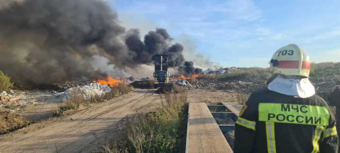 На полигоне ТБО «Залесье» ликвидирована угроза распространения пожара.